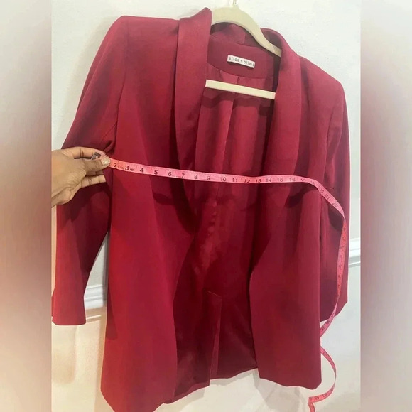Alice + Olivia Red Satin Jacket Blazer Size M - Picture 12 of 15